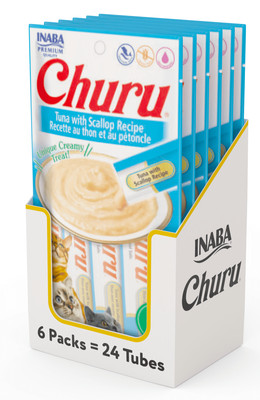 INABA Churu Creamy, Lickable Purée Cat Treat with Taurine 0.5 Oz 24 Tubes USA