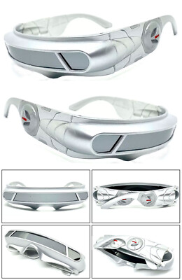 SPACE ALIEN COSTUME Party CYCLOPS Futuristic Robot WRAP SHIELD SUN GLASSES Visor