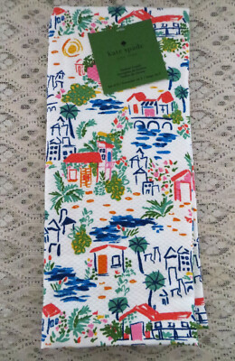2  KATE SPADE Kitchen Towels  Mediterranean Sea Theme   18 X 29  100% Cotton NWT