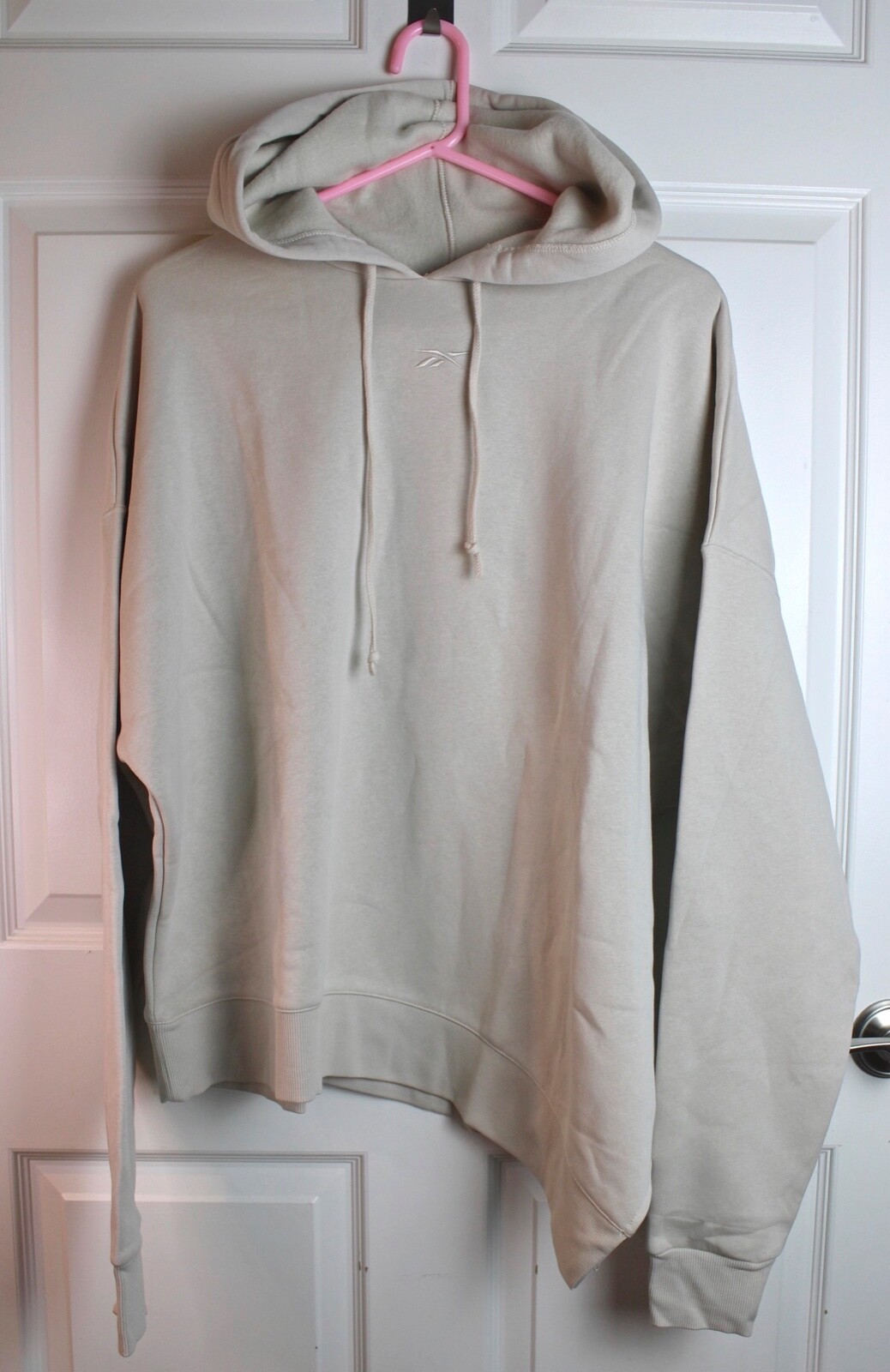 NWT Reebok Studio Cozy Fashion Pullover Hoodie Asymmetrical Hem Stucco  Cream XL | eBay