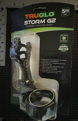 Truglo Storm G2 5 Pin .019 Bow Sight Compact Hunting Tg3015bw True Glow Glo Tru