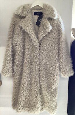 VERO MODA VMTAMAR JAYLA LONG FAUX FUR JACKET CURVE.. NEW SIZE US14 Uk 18