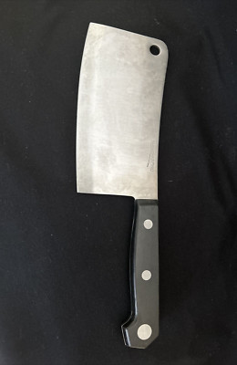 Farberware Pro Stainless Steel Meat Cleaver 6''x 3'' Blade Wooden Black Handle