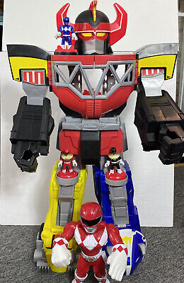 Imaginext Power Rangers Morphin Megazord Playset Lot Red Black Yellow 3 Imaginex