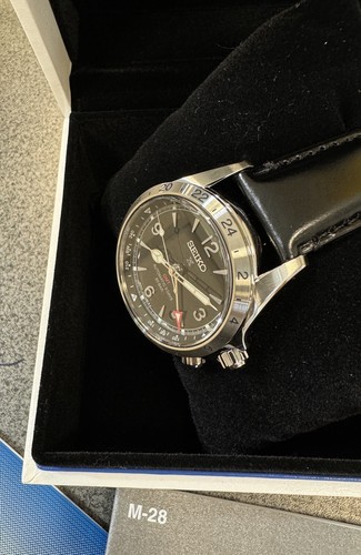 Pre-owned Seiko Prospex Luxe Spb379 Alpinist Gmt Automatic Leatherwatch With Tag Japan