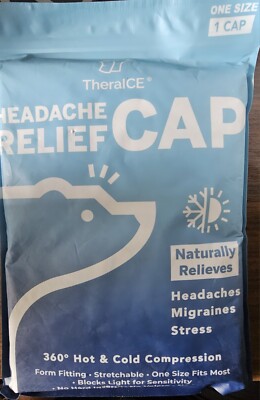 Theraice Rx Form Fitting Gel Ice Headache Relief Hat Therapy Migraine Relief Cap