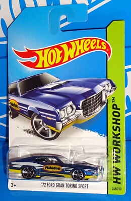 Hot Wheels 2014 Performance Series #248 '72 Ford Gran Torino Sport Blue MILODON