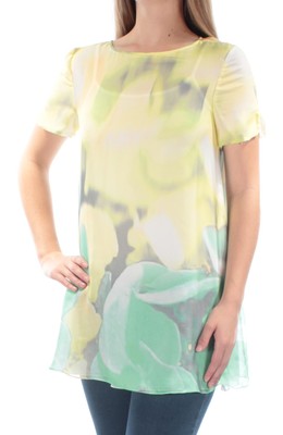 

Женский желто-зеленый топ с вырезом «лодочка» и короткими рукавами ARMANI, Желтый