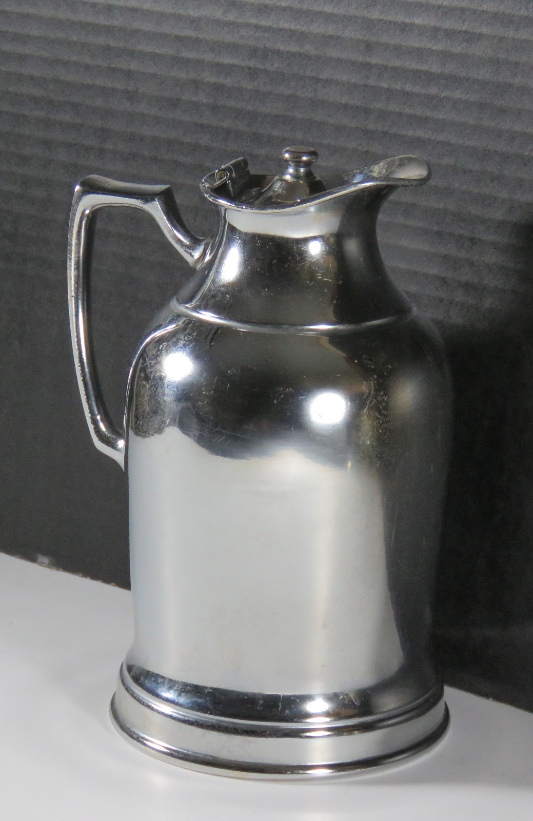 Vintage Wear Brite Insulated Pticher Nickel Silver Grand Silver Co Hotel Ware 8