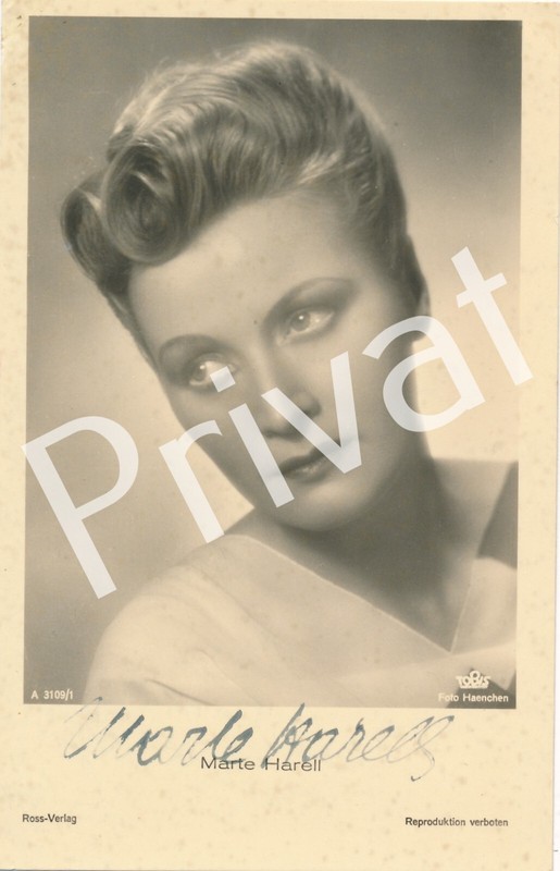 Autographe Handschriftlich SignÃ© Marte Harell