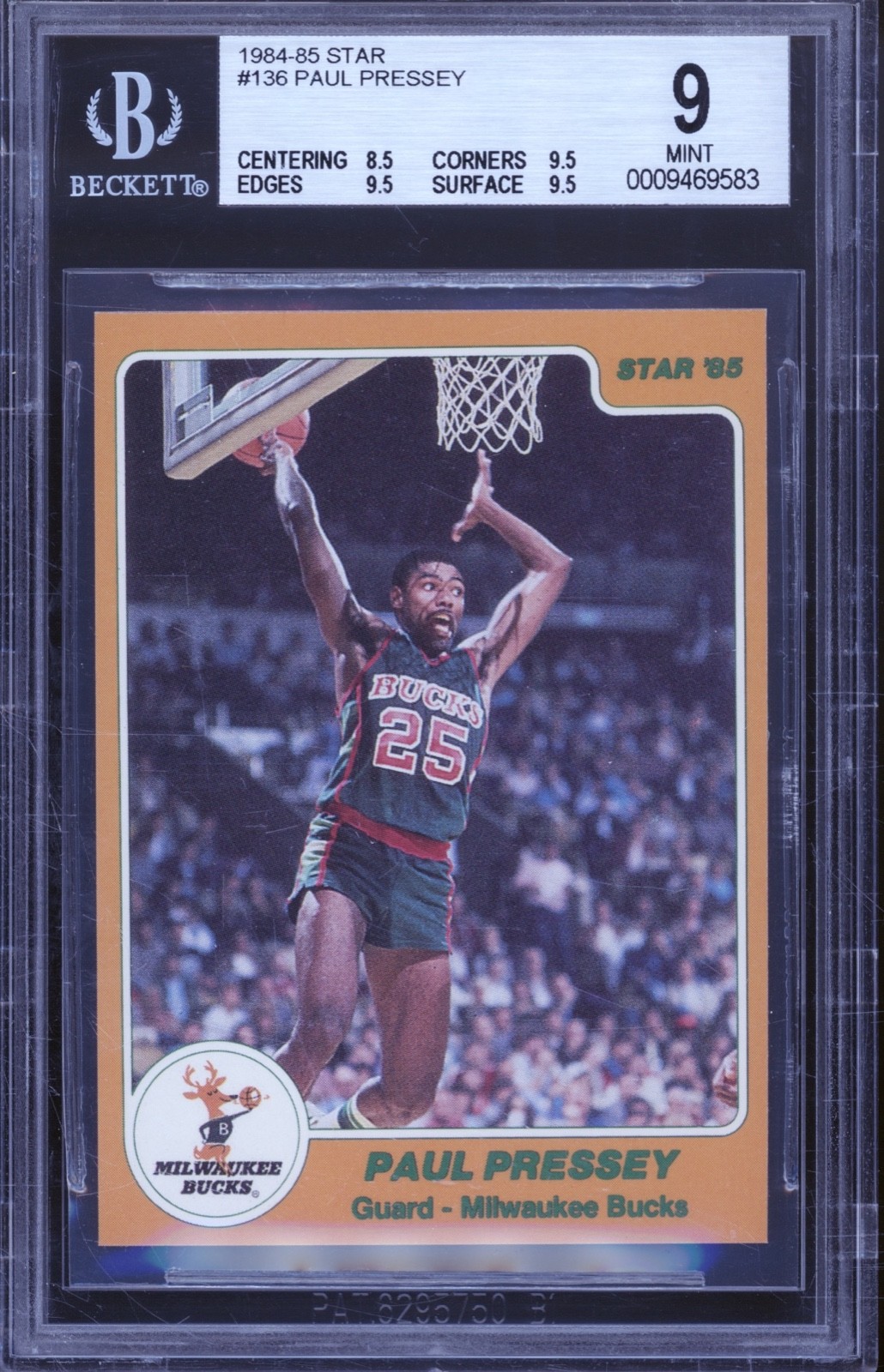 1984 Star Basketball #136 Paul Pressey Mint BGS 9