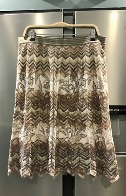 MARC CAIN SKIRT KNIT MOHAIR MIX LINED ELASTICATED WAIST N6 SIZE 16.