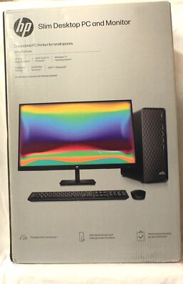 HP Slim esktop PC and Monitor (S01-pF2043wb)