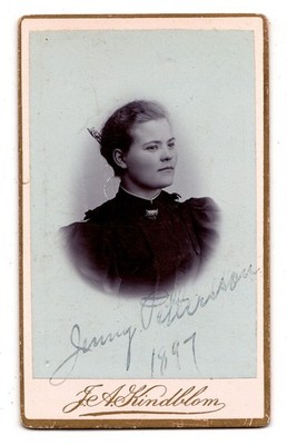 Antique CDV J.a. Kindblom Young Gorgeous Lady Brooch Gislaved