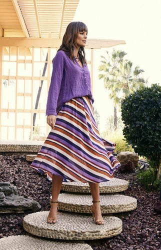 Pre-owned Xirena Sasha Striped Cotton Madrid Skirt Xs With Tags