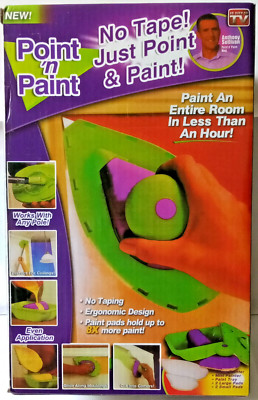 Point 'N Paint Corner/Edge No-Tape Tool Brushes Pads Tray Kit Home Deco NEW BOX