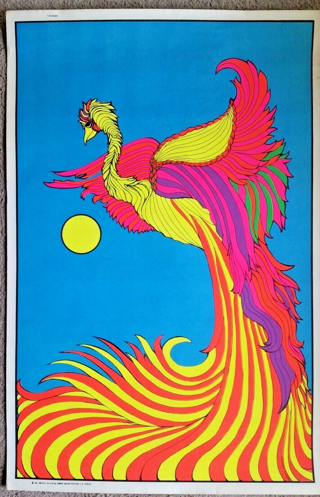 1968 Steve Sachs Blacklight Psychedelic Poster Hippie