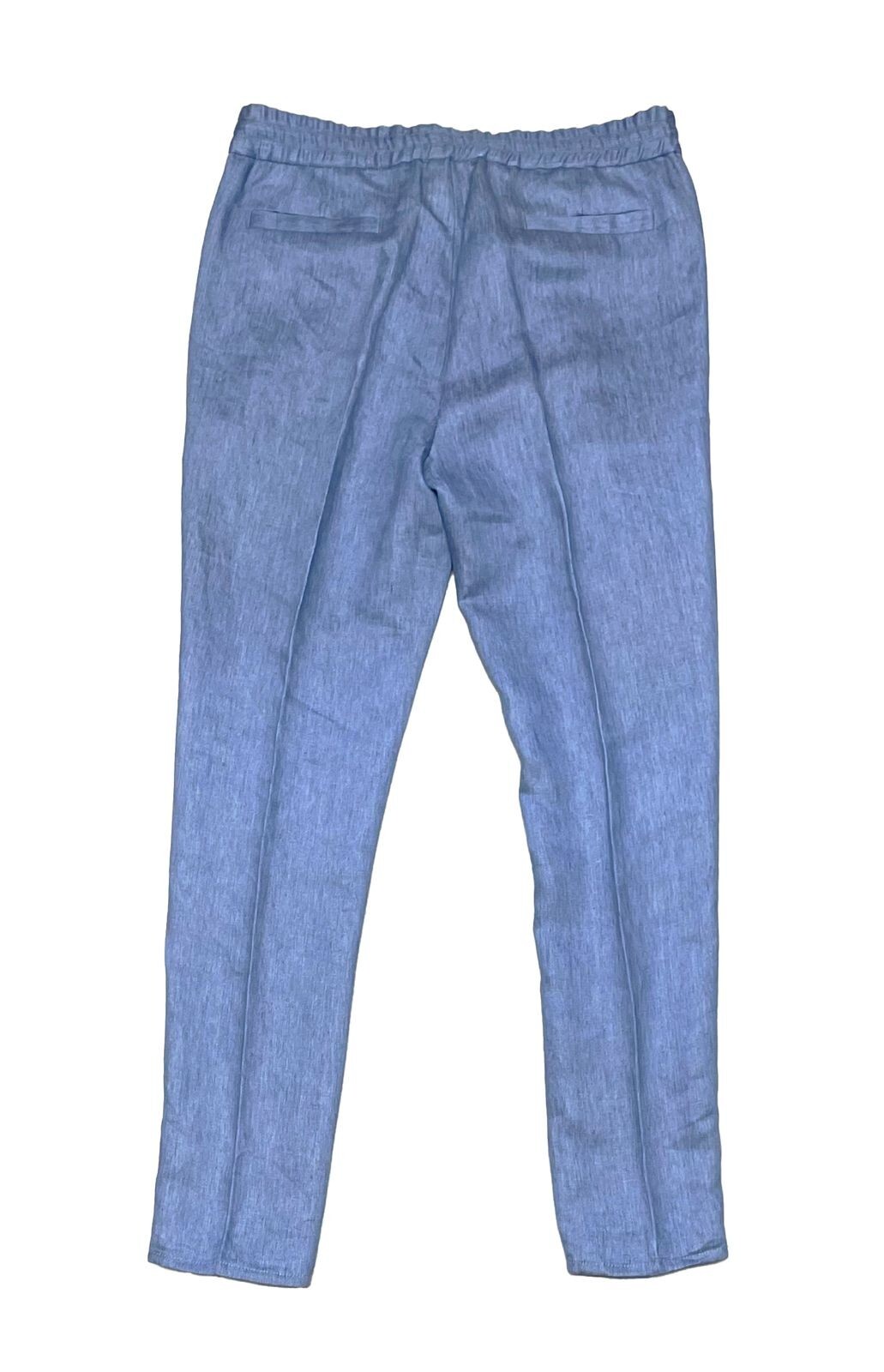 Pre-owned Brunello Cucinelli Men's Pants Size 36 / 52 Blue Linen Drawstring - $1,675 Msrp