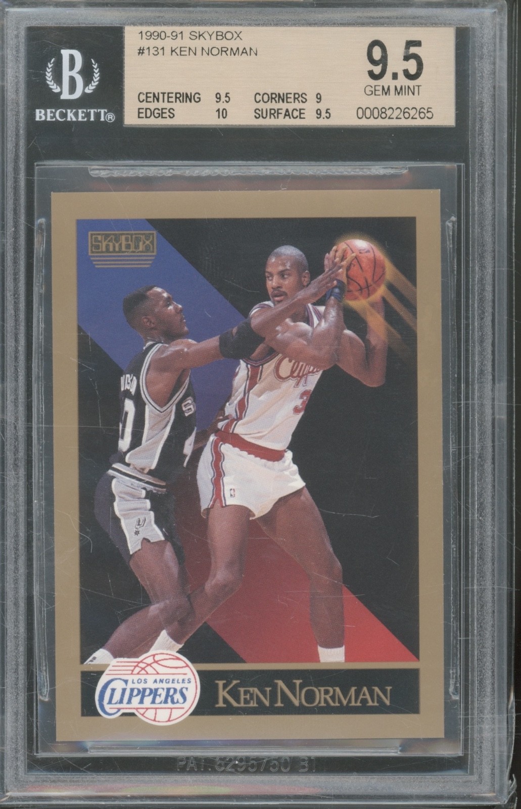 1990 Skybox Basketball #131 Ken Norman RC Rookie Gem Mint BGS 9.5