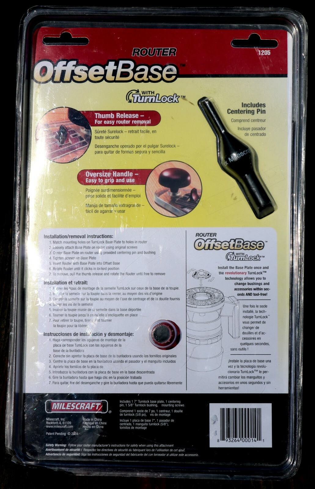 MILESCRAFT ROUTER OFFSET BASE ROUTING JIG TURNLOCK BIG SMALL CIRCLES NEW SEALED