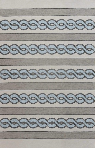 Абстрактный ковер для внутреннего и наружного использования размером 5 X 7 дюймов цвета слоновой кости и синего цвета