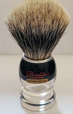 Pre-owned Semogue 2040HD Finest Badger Shaving Brush W/Box & Black Stand 