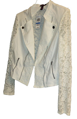 Material Girl lace MC jacket womens Sz XL NWT Vintage looking 80's style cream