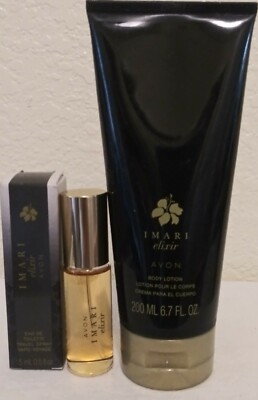 Get ONLY the Avon Mini IMARI ELIXIR Spray w/BODY LOTION 0.7 fl. oz. Women! NEW.