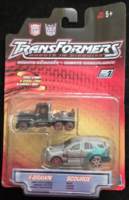 Hasbro Transformers Robots in Disguise  X-BRAWN & SCOURGE L1 2001 NEW SEALED