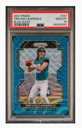 2021 PANINI PRIZM #331 TREVOR LAWRENCE ROOKIE BLUE WAVE 63