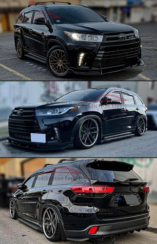 For 2014-2019 Toyota Highlander JDM 3D Wavy Mugen Style Window Visors Rain Guard