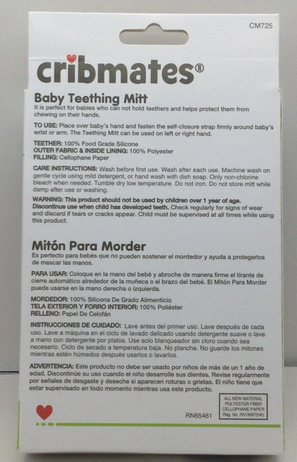 Cribmates Baby Teething Mitt, Soft Silicone, BPA Free, Pink, Two Mitts Total