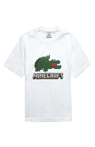 

Мужская белая футболка Lacoste Lacoste x Minecraft, White/multi-colored