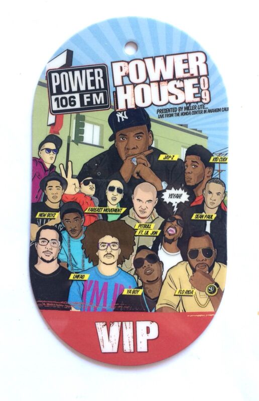 Power 106 Power House 09 VIP Laminate. Jay Z. Pitbull. LMFAO. Flo Rita  Lil Jon