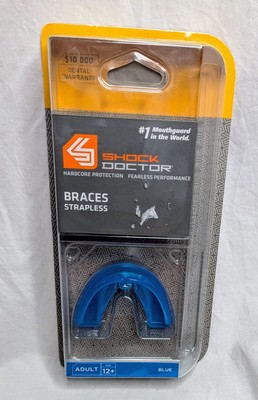 Shock Doctor Adult Blue Braces Strapless Mouthguard ~ New Unopened