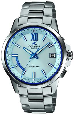 Pre-owned Casio Oceanus Ocw-t150-2ajf Light Blue Tough Solar Men's Watch With Box