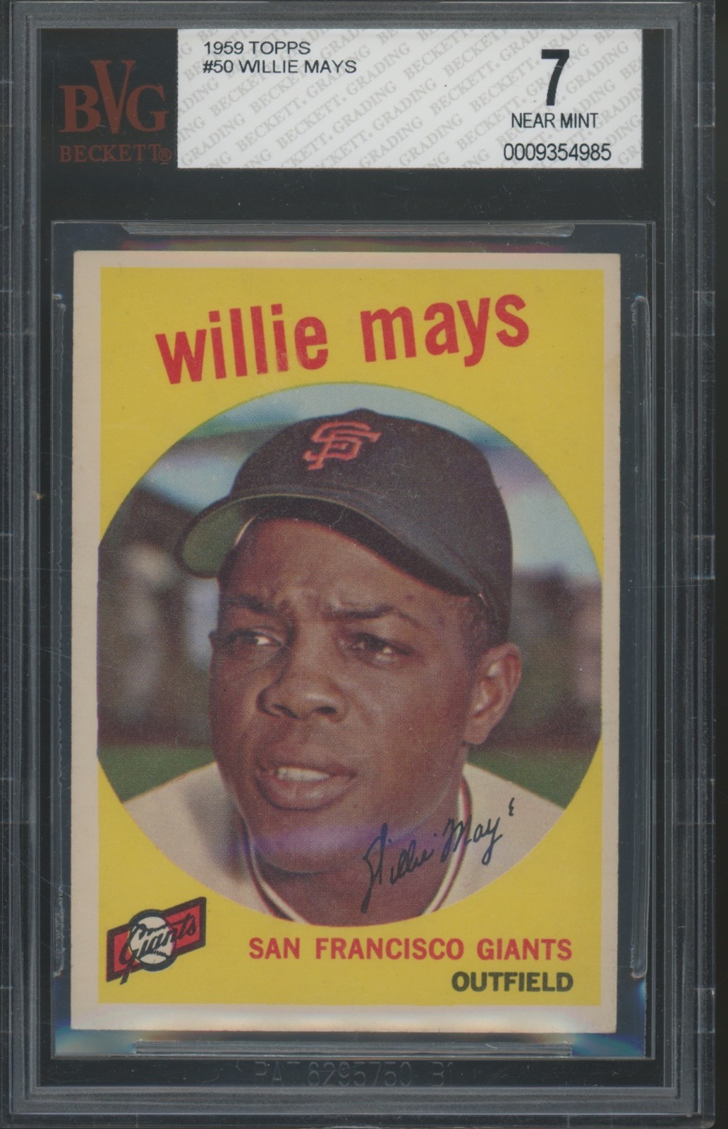 1959 Topps Baseball #50 Willie Mays NM BVG 7