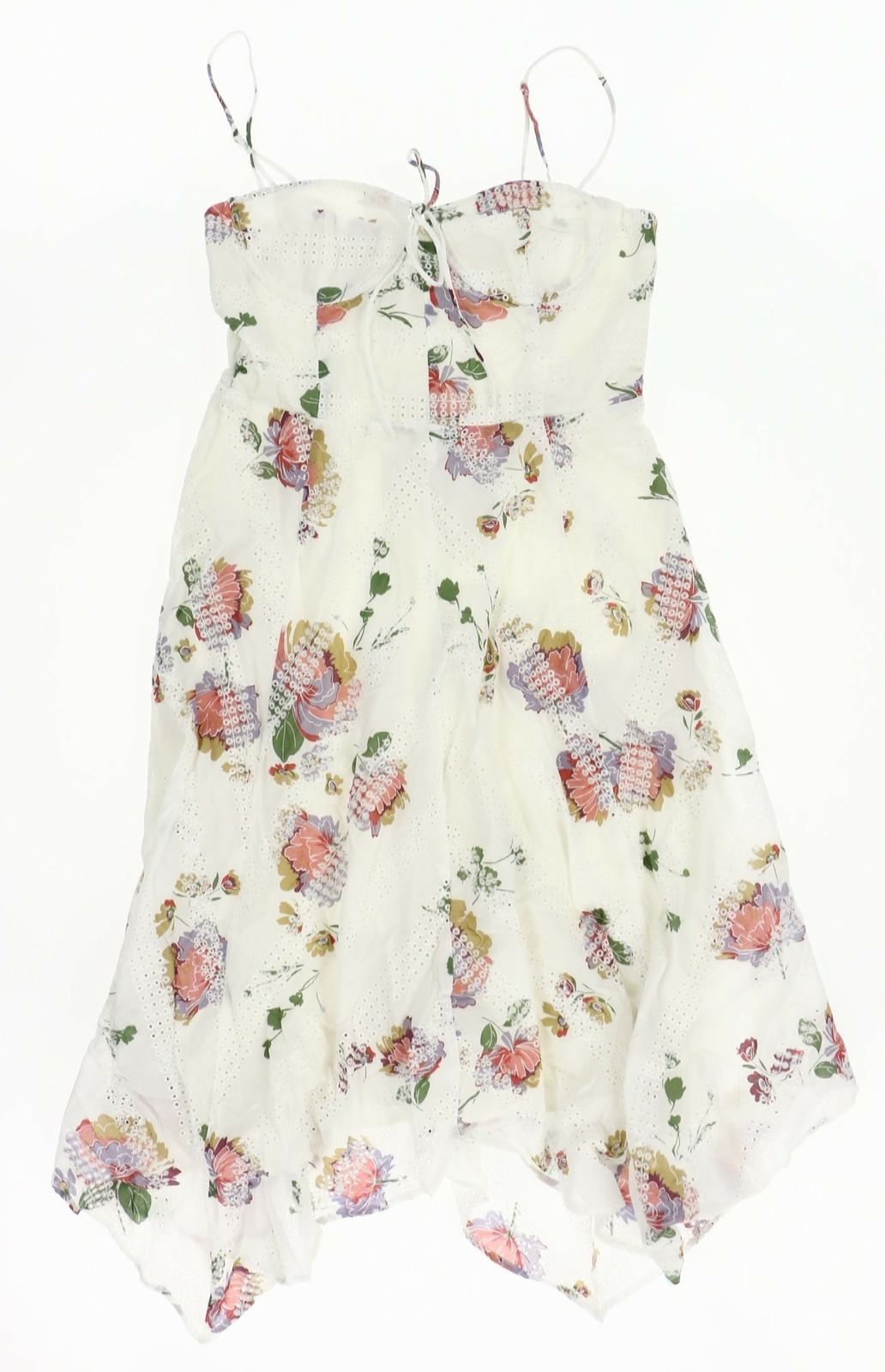 WAYF dress 254930 Womens Sleeveless Floral Print Dress White/Multi Size Large