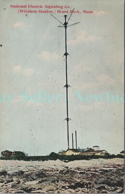 Brant Rock Mass MA - NATIONAL ELECTRIC SIGNALING CO WIRELESS STATION - Postcard