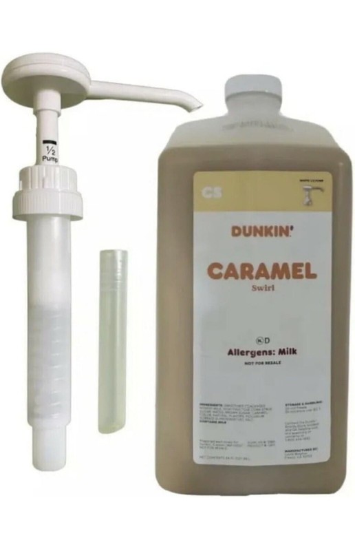 Dunkin Donuts Caramel Swirl 64 Oz Jug With PUMP &