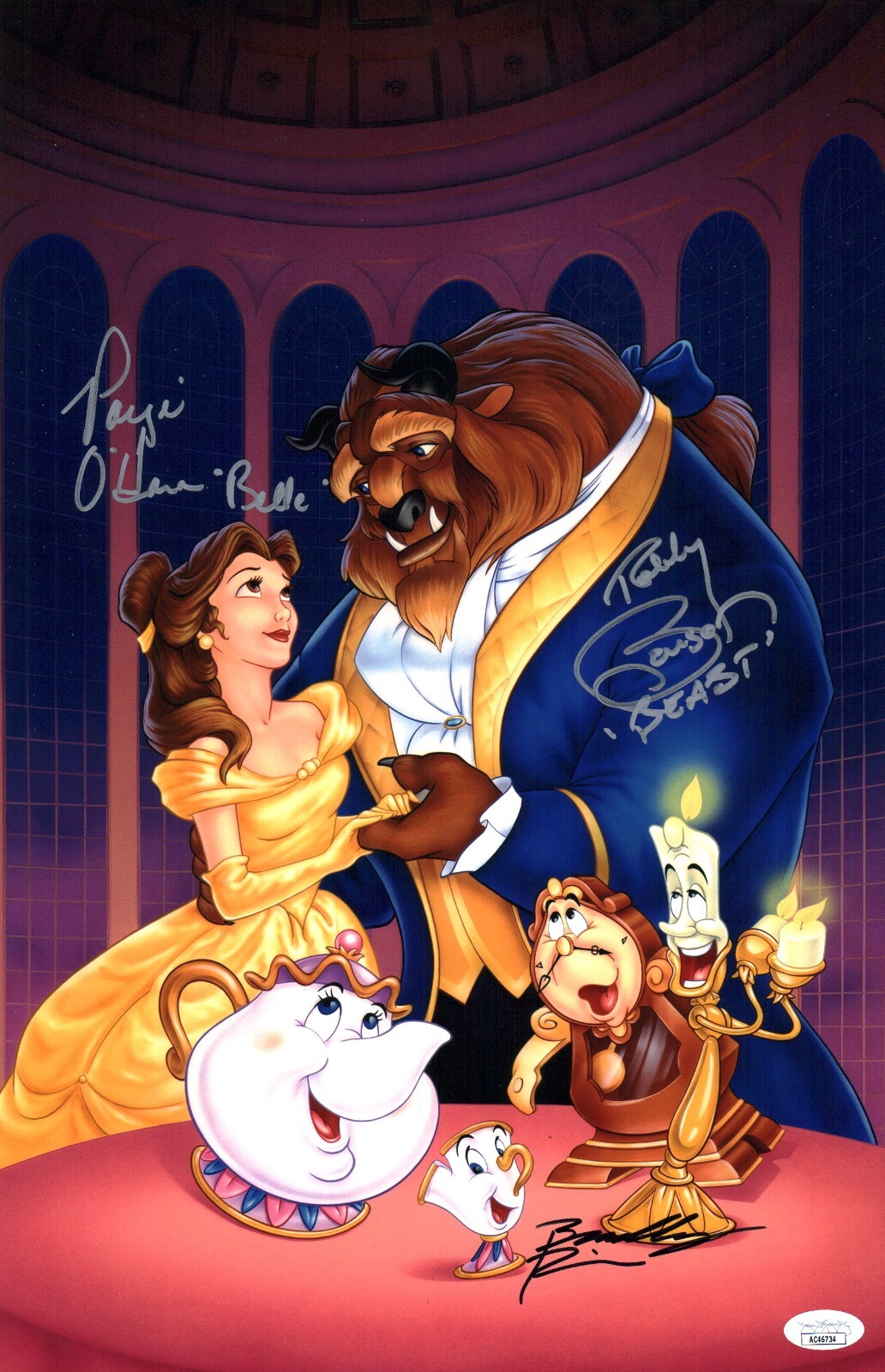 Disney's Beauty and the Beast 11x17 Photo Cast x3 Signed JSA