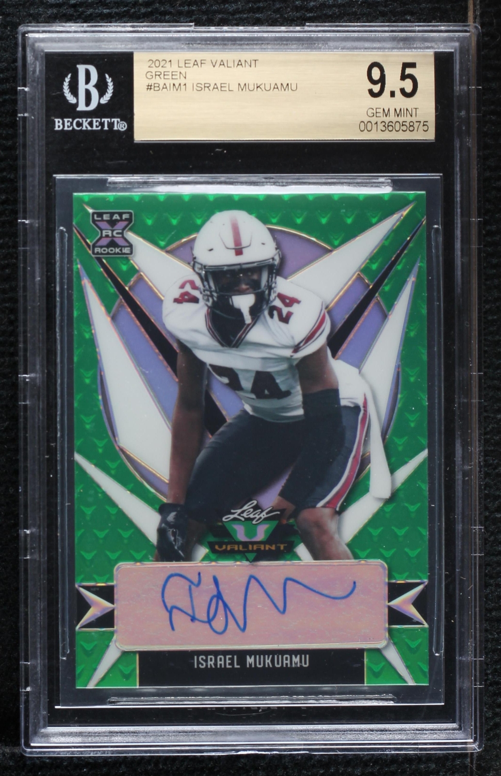 2021 Leaf Valiant Israel Mukuamu #BA-IM1