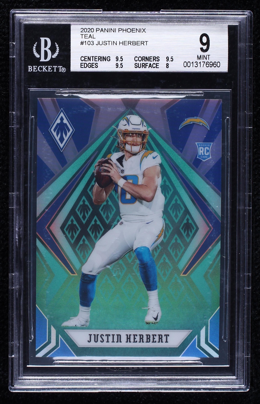 2020 Panini Phoenix - Rookies Teal #103 Justin Herbert /175 (RC) for ...