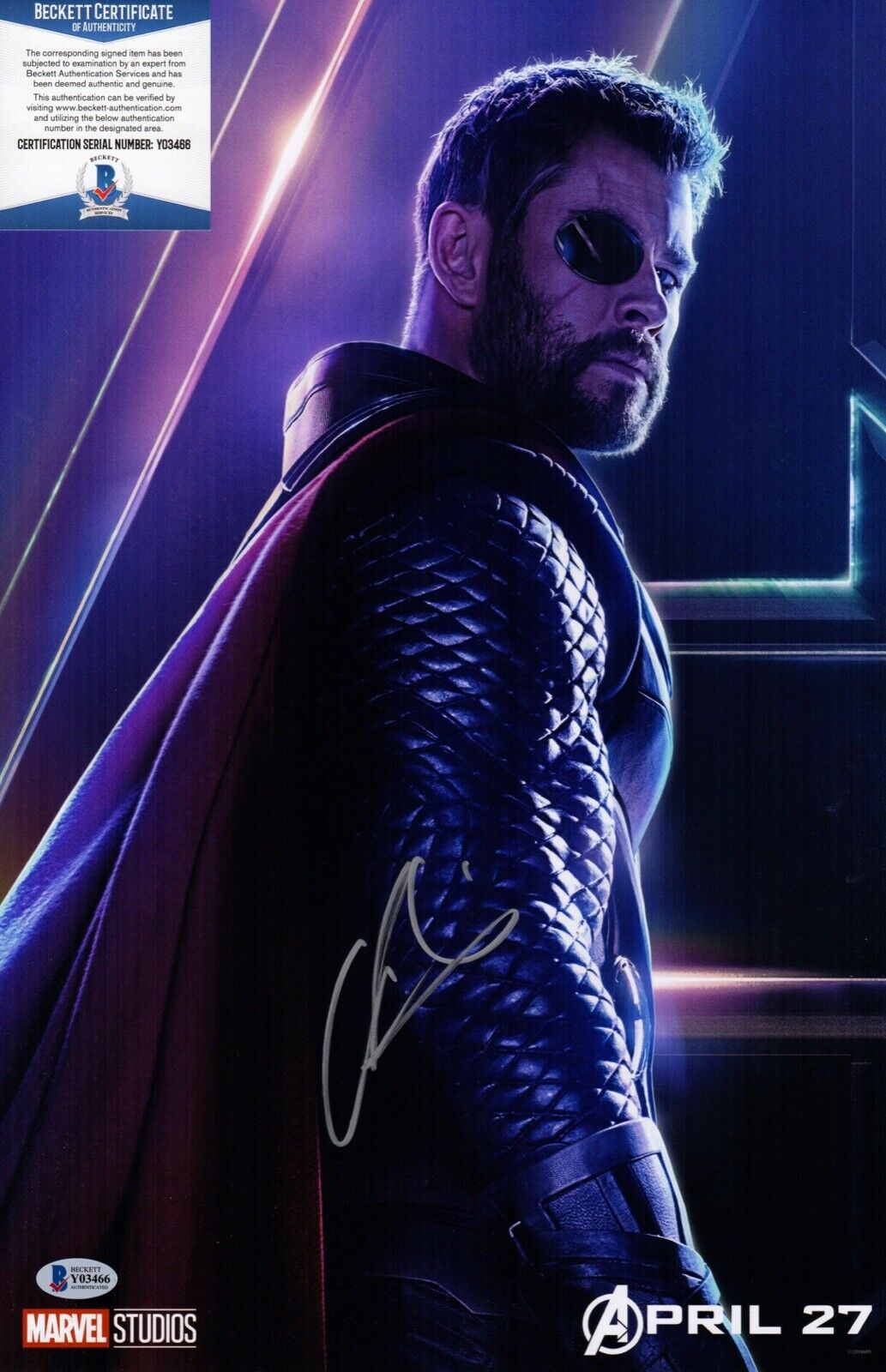 Chris Hemsworth Signed Avengers Infinity War Thor 11x17 Chris Hemsworth Signed Avengers Infinity War Thor 11x17