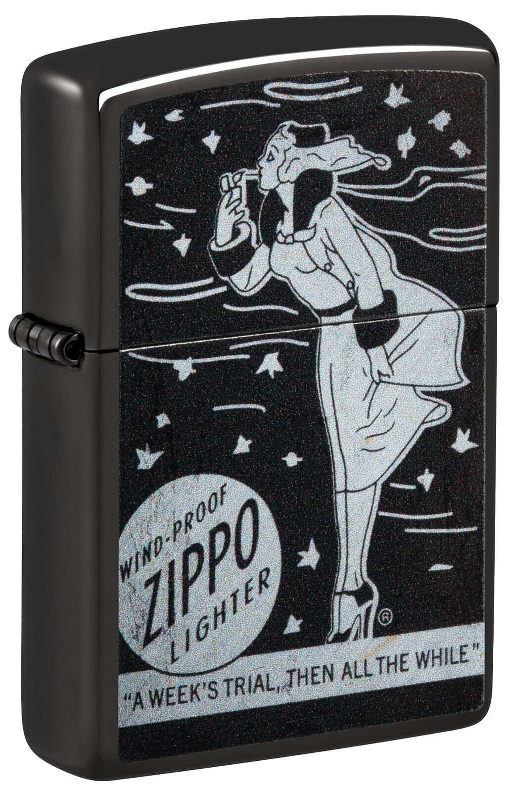 Zippo 48456, Windy Varga-Windproof Lady, зажигалка с отделкой черного черного дерева