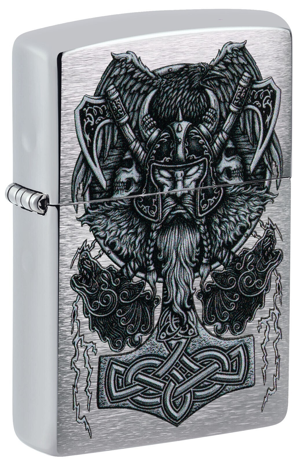 Zippo Viking Design Brushed Chrome 49777 | eBay