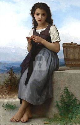 Little Knitter (1884), William-Adolphe Bouguereau *Art Postcard*