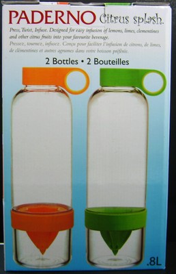 Paderno Citrus Splash 2 Bottle Infusers New In Box