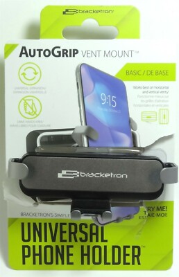 Bracketron AutoGrip Clamp Vent Mount For iPhone 13/12/11/XR/8,Galaxy S21/S20/S10