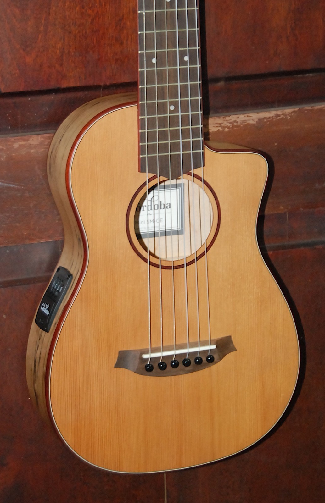 Cordoba Mini SM-CE Travel Acoustic-Electric Nylon String Guitar w/Gig Bag